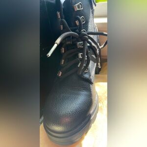 Black lace up combat boots